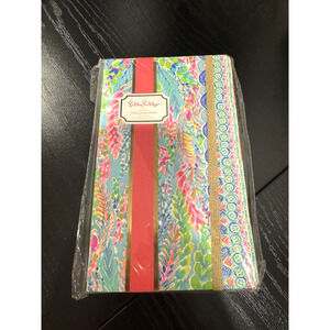 Lilly Pulitzer Journal Lined Sheets w/Gold-Tone Elastic Closure Catch The Wave